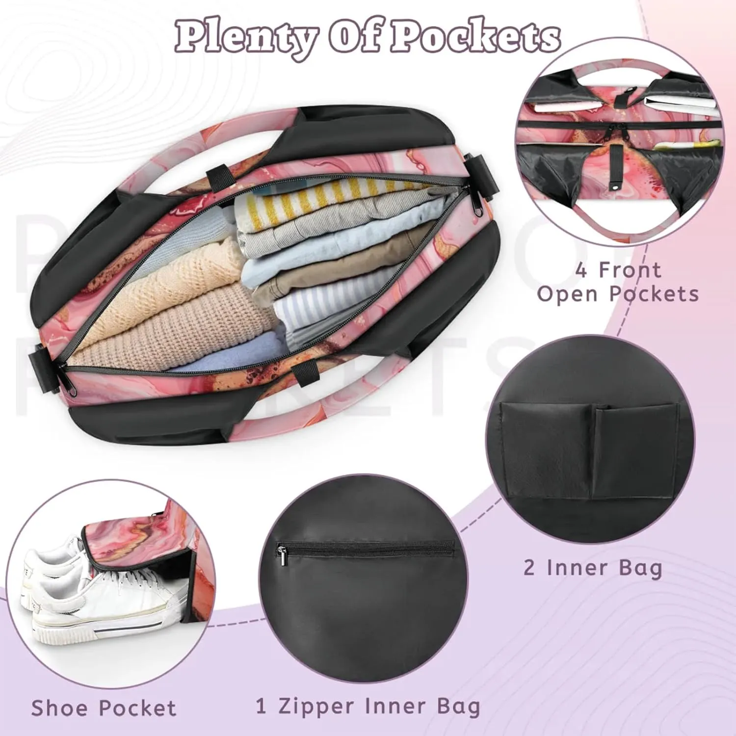 Beautiful Marble Paper Gym Bag Yoga Mat Tote for Women with Shoes Compartment Lightweight Duffle Travel Carrier Wet Dry Storage Pockets Adjustable Pilates Mats Shoulder Bags for Sport Swim