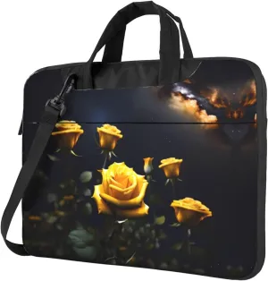 Beautiful yellow roses Pattern Laptop Bag - with Soft Interior, Multiple Pockets - Ideal for Men, Travel and Business