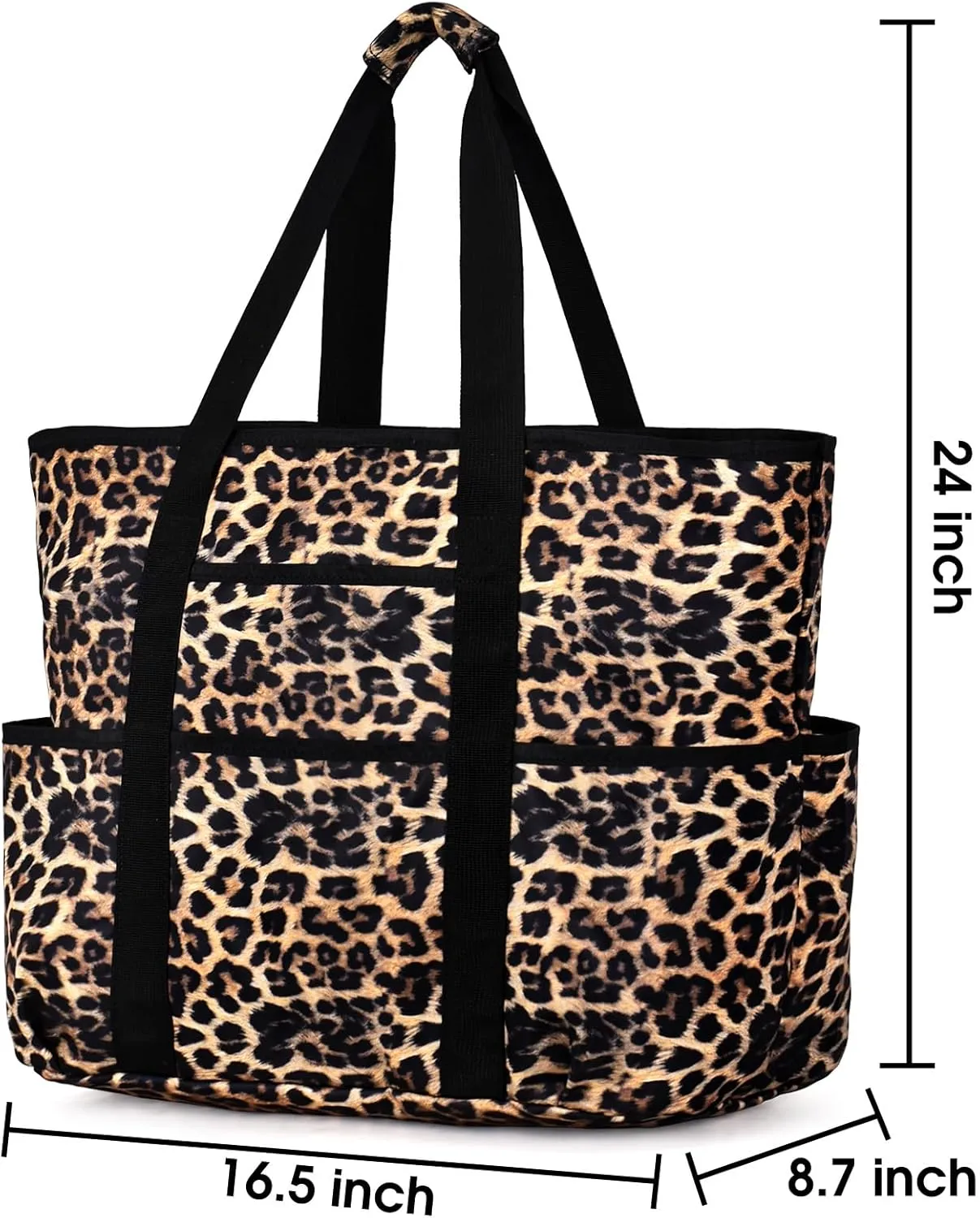 Becokan Beach Bags for Women Large Beach Tote Bag with Zipper Pockets Beach Bag Waterproof Sandproof Travel Nurse Tote Bag