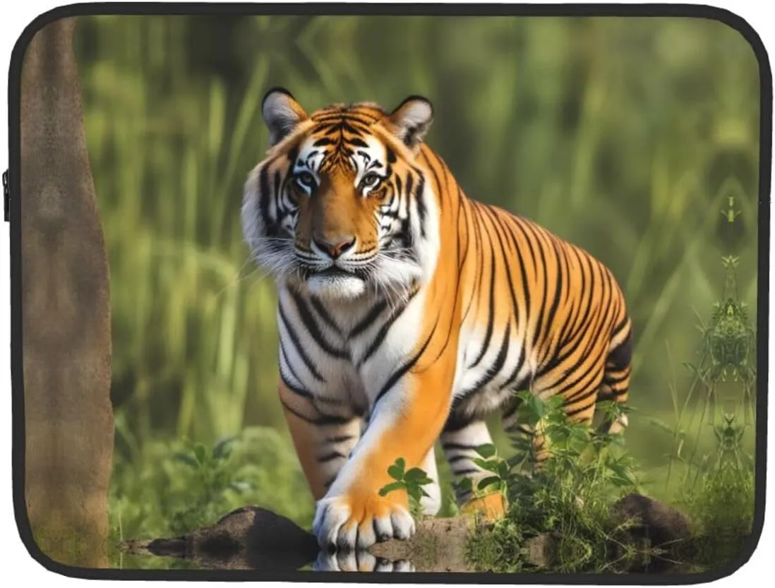 Bengal Tiger Pattern Shockproof Portable Laptop 15 inch Sleeve Bag for Men and Women - Ideal for Business Travel, School, and Daily Use