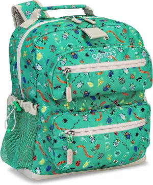 Bentgo Kids Backpack - Lightweight 14” Backpack in Fun Prints for School, Travel, & Daycare, Ideal for Ages 4 , Roomy Interior, Durable & Water-Resistant Fabric, & Loop for Lunch Bag (Bug Buddies)