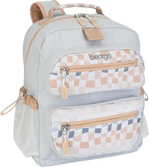 Bentgo Kids Backpack (Whimsy & Wonder Collection) - Lightweight 14’’ for School, Travel & Daycare - Ideal for Kids 4 , Durable & Water-Resistant, Roomy Interior, Loop for Lunch Bag (Checker Gradient)
