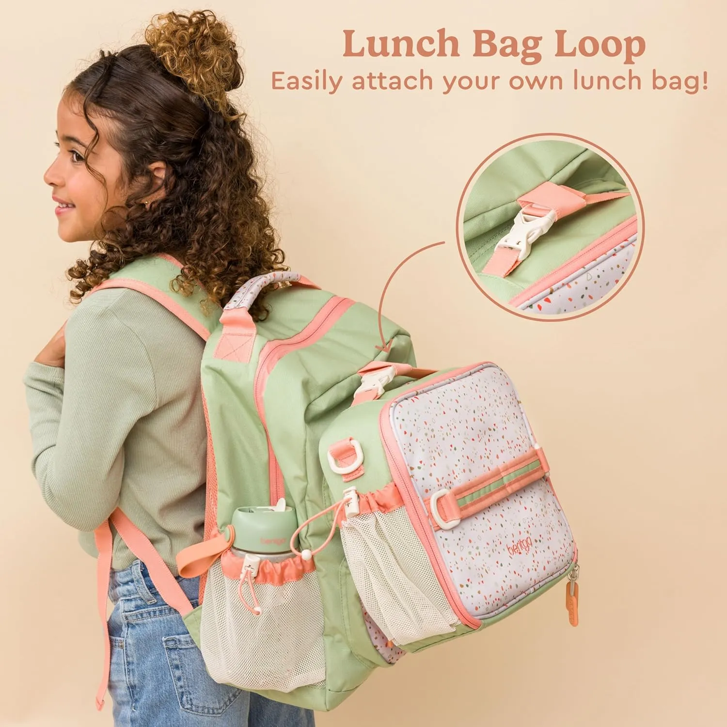 Bentgo Kids Backpack (Whimsy & Wonder Collection) - Lightweight 14’’ for School, Travel & Daycare - Ideal for Kids 4 , Durable & Water-Resistant, Roomy Interior, Loop for Lunch Bag (Geo Speckle)