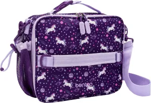 Bentgo Kids Lunch Bag - Durable, Double-Insulated Lunch Bag for Kids 3 ; Holds Lunch Box, Water Bottle, & Snacks; Easy-Clean Water-Resistant Fabric & Multiple Zippered Pockets (Unicorn)