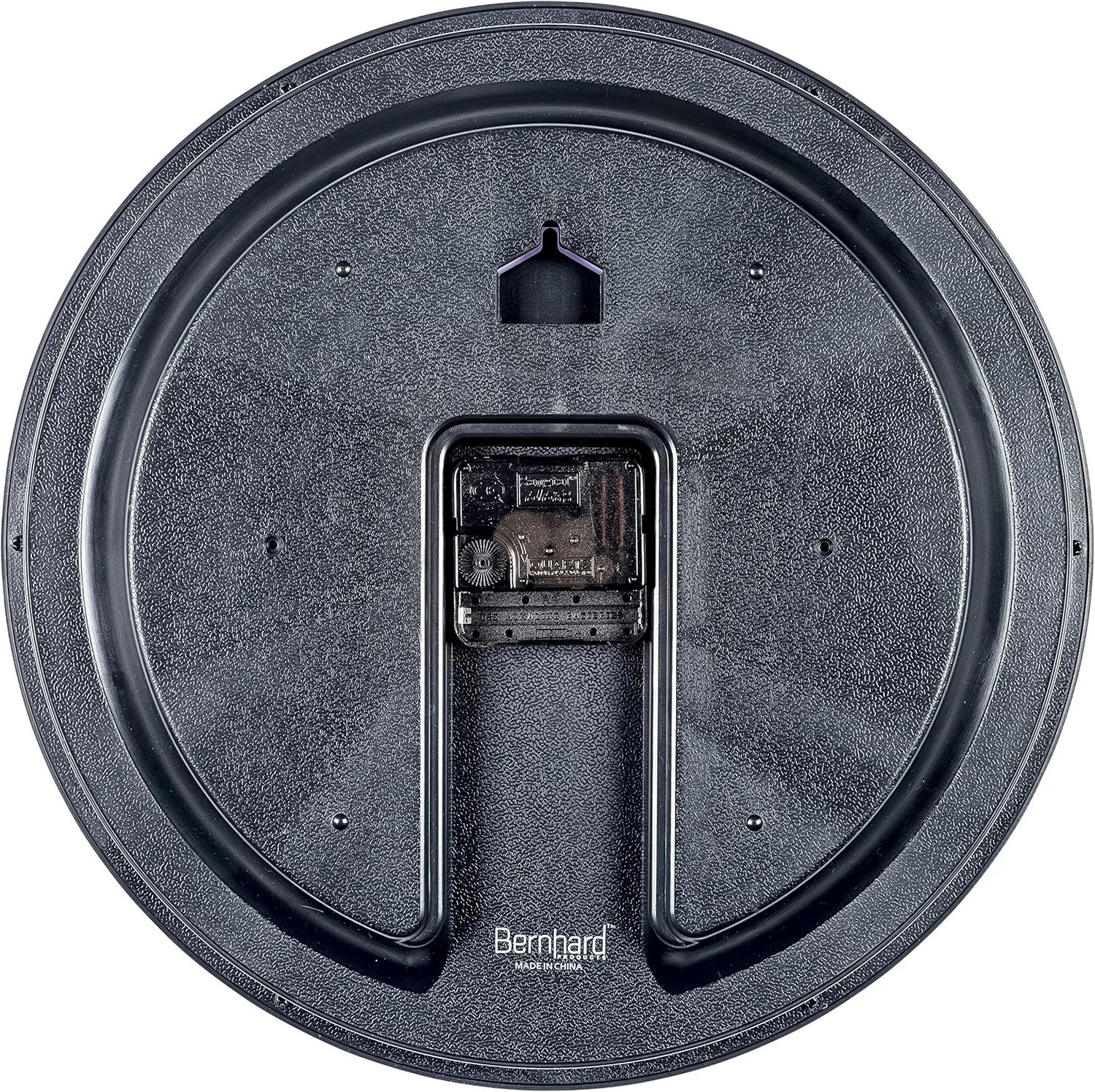 Bernhard Products Black Wall Clock, Large 13-Inch Silent Non Ticking Quartz Battery Operated Round Easy to Read Classroom/Home/School/Office Clock