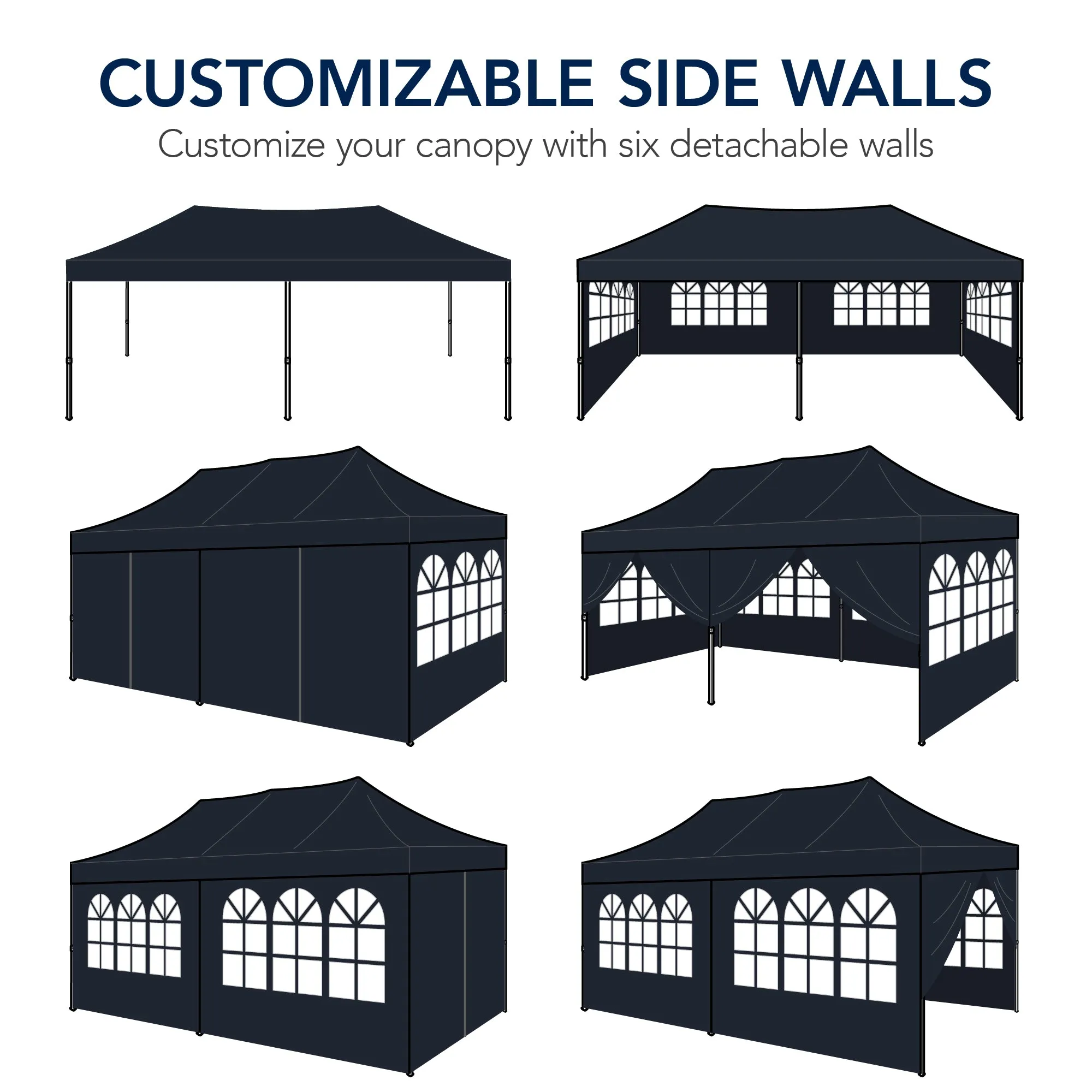 Best Choice Products 10x20ft Party Tent Pop Up Canopy Easy Setup w/ 1-Button Setup, Wheeled Case, 4 Weight Bags - Navy