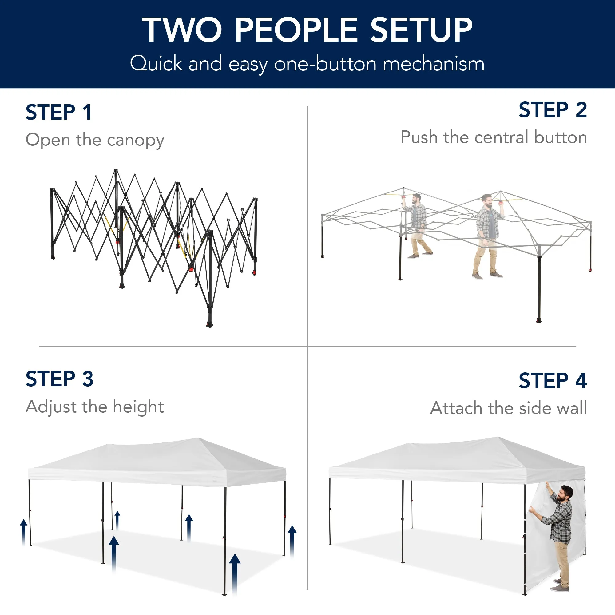Best Choice Products 10x20ft Party Tent Pop Up Canopy Easy Setup w/ 1-Button Setup, Wheeled Case, 4 Weight Bags - White