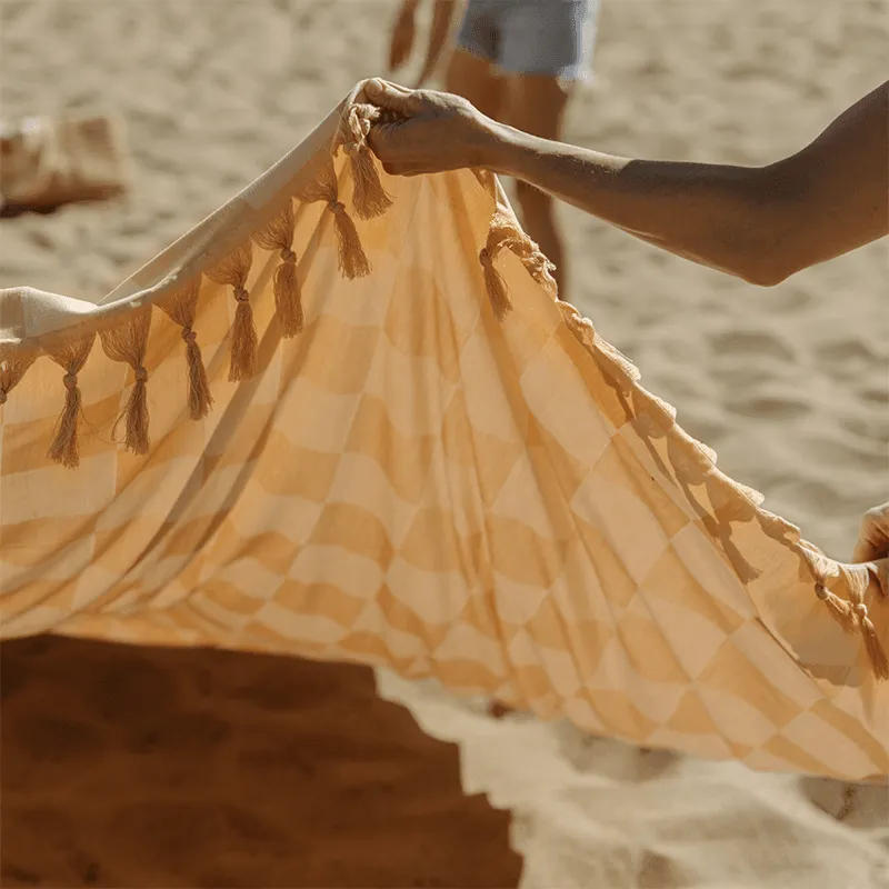 Big Blanket Co - Big Beachy™ Blanket Beige Checkered