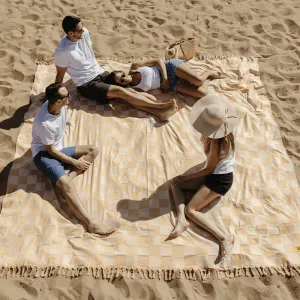 Big Blanket Co - Big Beachy™ Blanket Beige Checkered