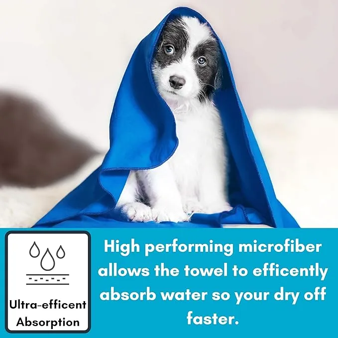 BIRDROCK HOME Multi-Purpose Microfiber Towel for The Beach, Travel, Pets or Camping - Large 31 x 63” - Blue - Quick-Dry - Absorbent Lightweight Compact - Mesh Bag - Kids Hiking Outdoor