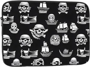 Black and White Pirates Pattern Shockproof Portable Laptop 13 inch Sleeve Bag for Men and Women - Ideal for Business Travel, School, and Daily Use