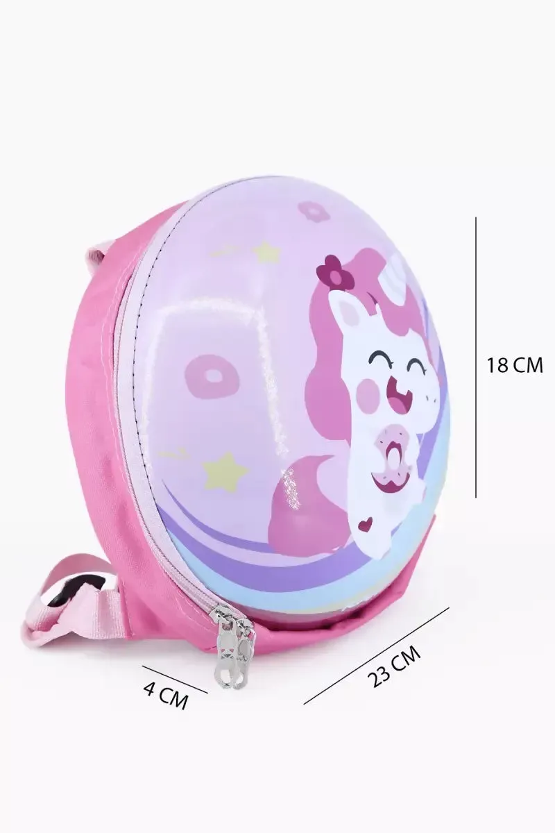 Blooming Pink Magical Unicorn Theme Kids Backpack - Pink