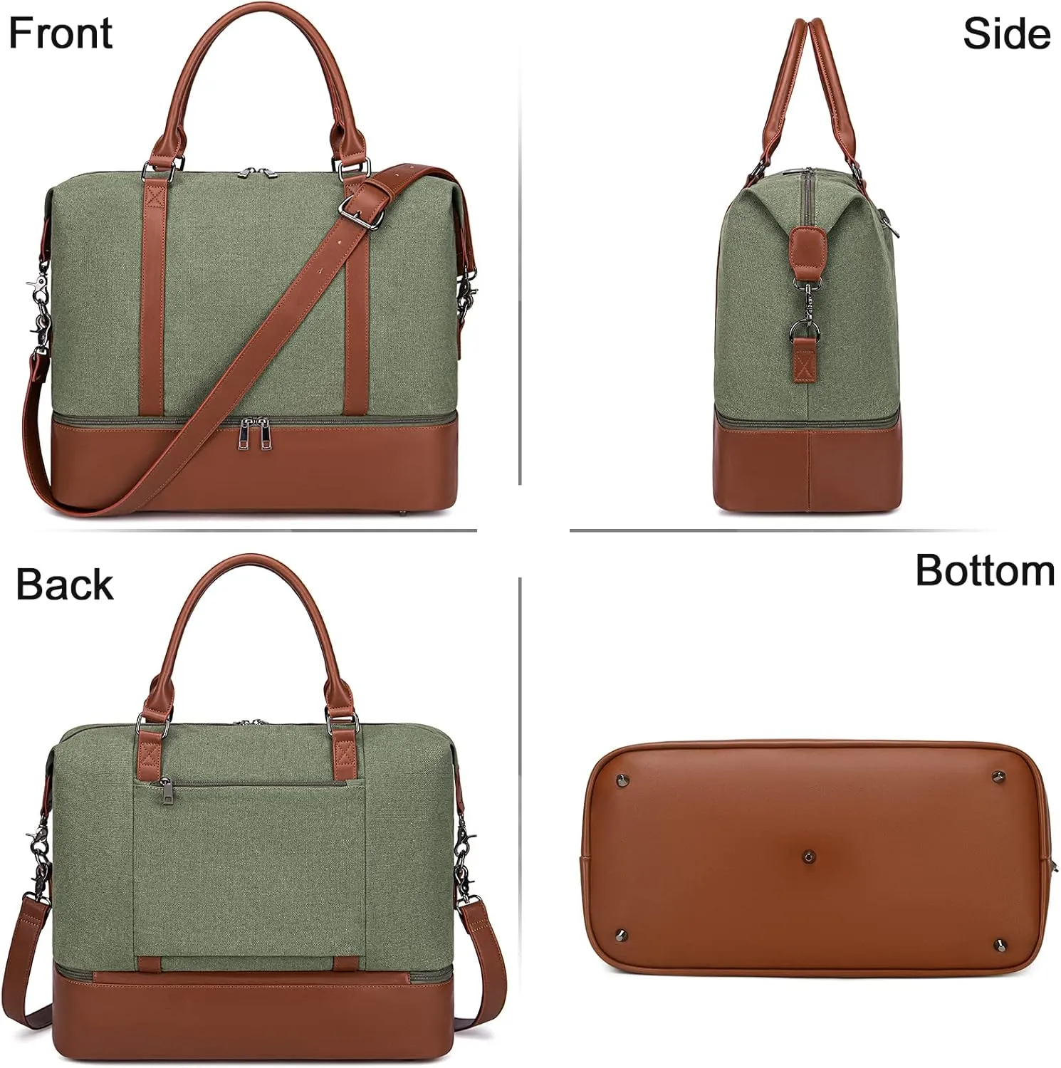 BLUBOON Travel Weekender Bag for Women Carry-on Tote Bag with Shoe Compartment Duffle Overnight Bag