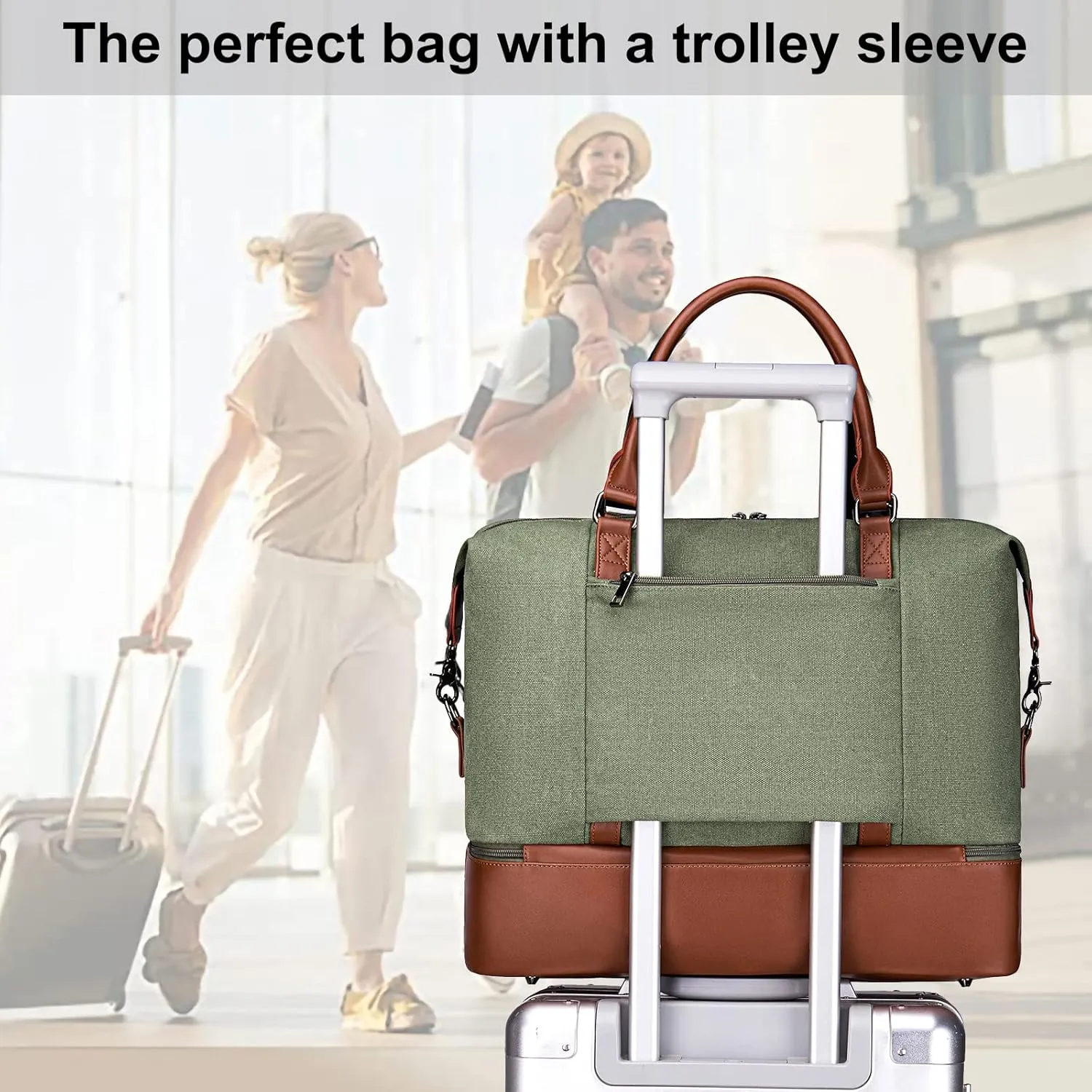 BLUBOON Travel Weekender Bag for Women Carry-on Tote Bag with Shoe Compartment Duffle Overnight Bag