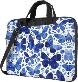 Blue Butterflies Laptop Bag - Shockproof & Stylish Laptop Handbag For Unique And Safe Laptop Transportation
