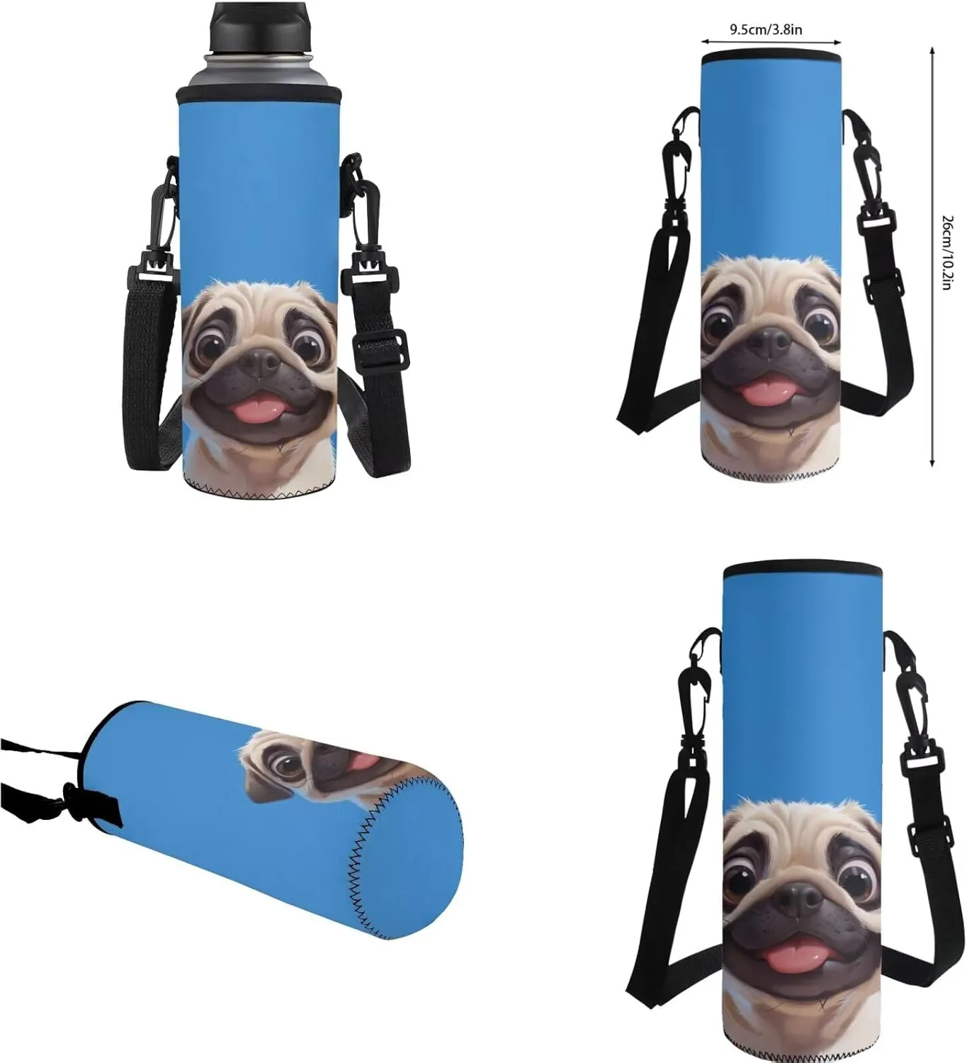 Blue Dog Bookbags for 5Th Grade Girls Backpack and Lunch Bag Set for Girls with Pencil Case Water Bottle Sleeve 4Pcs Set Bookbag for Students Going To School