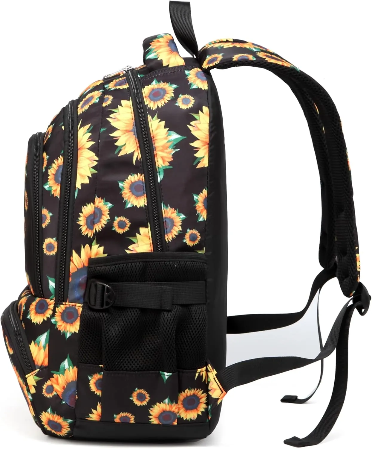 BLUEFAIRY School Backpack for Girls Elementary Middle School Book Bag Bookbag for Kids Back to School Gifts Mochila para Niñas 17" Sunflower Black