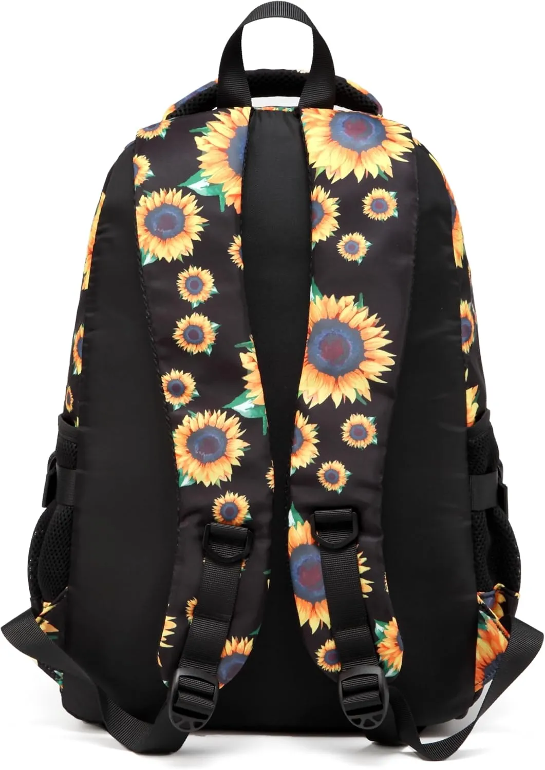 BLUEFAIRY School Backpack for Girls Elementary Middle School Book Bag Bookbag for Kids Back to School Gifts Mochila para Niñas 17" Sunflower Black