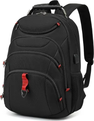 Boavan Laptop Backpack for men, 15.6 inch Laptop Bag with USB Port, Waterproof Travel Work Backpack Purse, Anti-Theft Teacher Nurse Doctor Casual Bookbags Office Business backpack，Black
