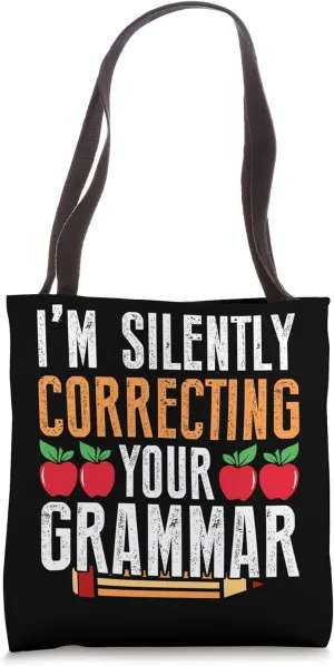 Book Reading Grammar English Teaching School Educator Tote Bag