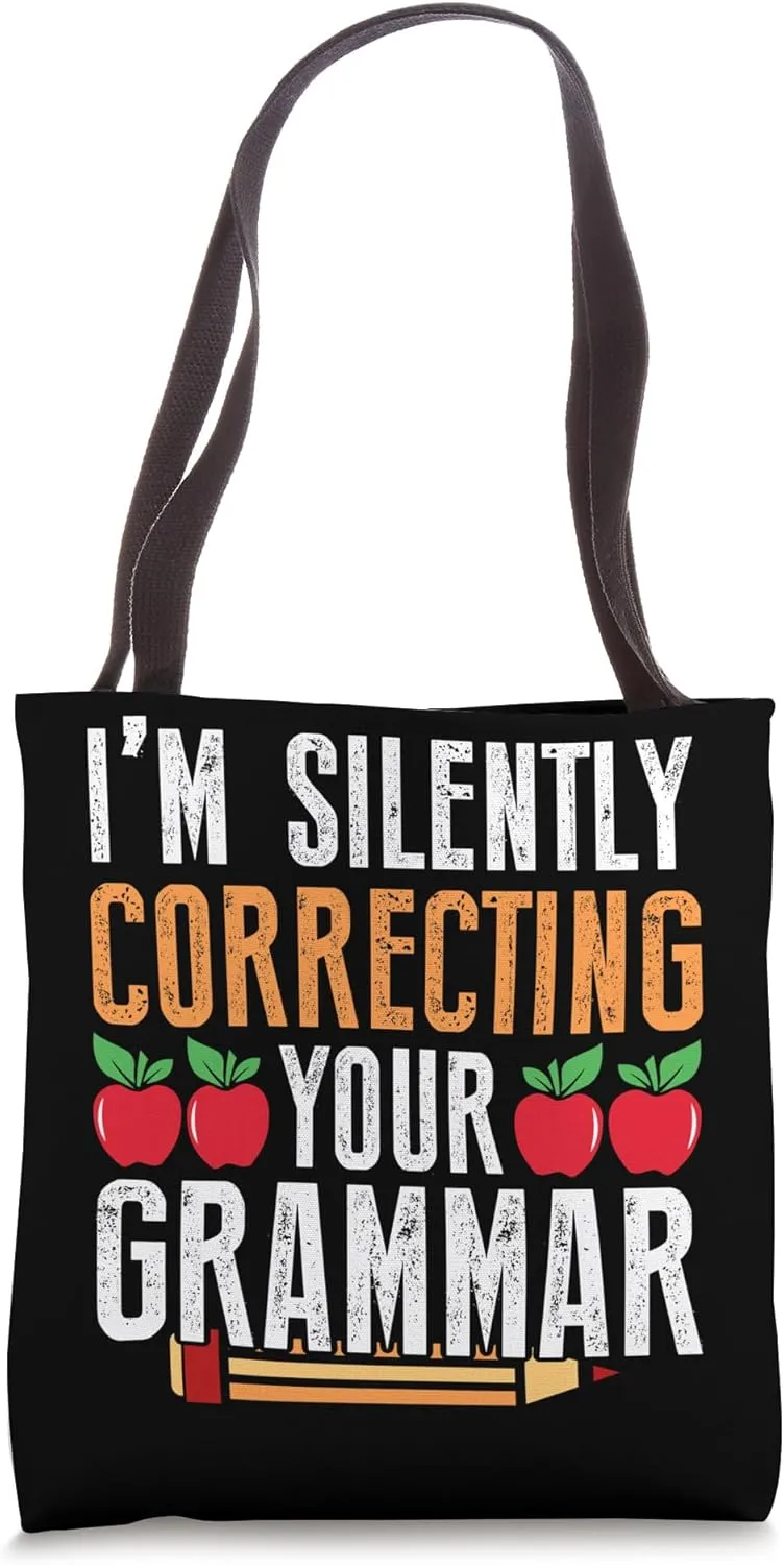 Book Reading Grammar English Teaching School Educator Tote Bag