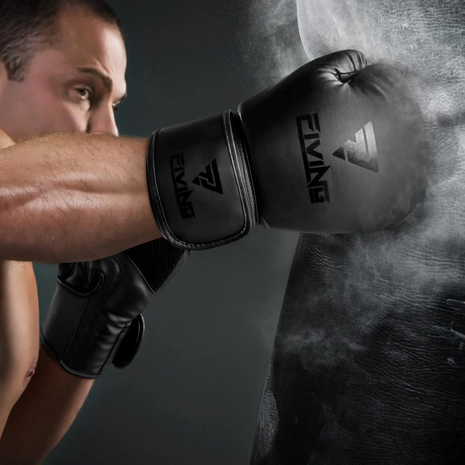 Boxing Gloves Men & Women, Pro Training Sparring, PU Leather MMA Kickboxing, Adult Heavy Punching Bag Gloves Mitts Focus Pad Workout, Ventilated Palm, 8 10 12 oz