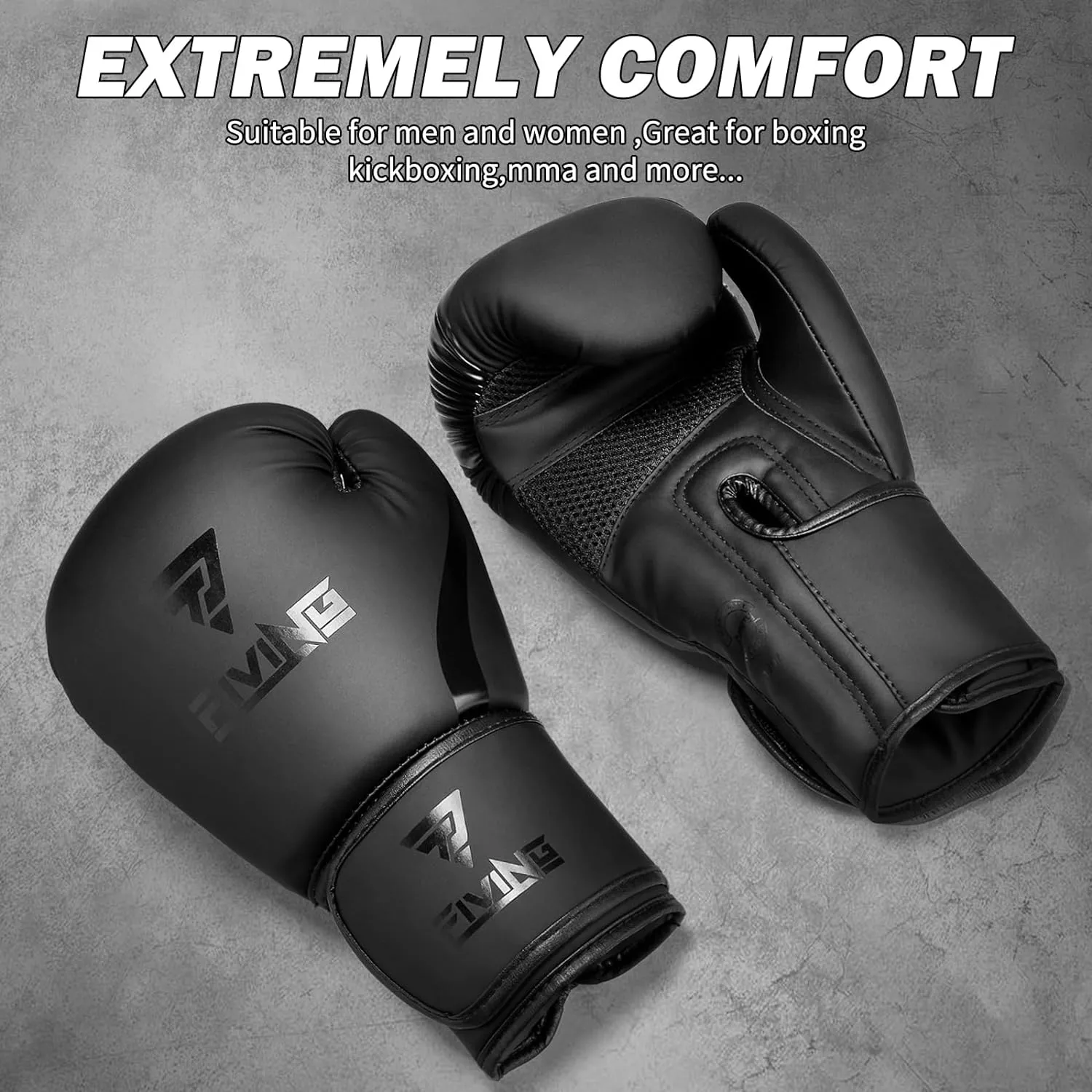 Boxing Gloves Men & Women, Pro Training Sparring, PU Leather MMA Kickboxing, Adult Heavy Punching Bag Gloves Mitts Focus Pad Workout, Ventilated Palm, 8 10 12 oz