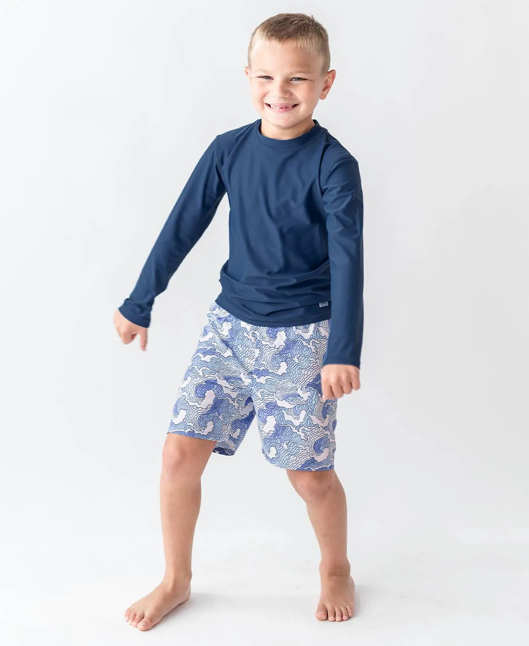 Boys Ocean Camo Swim Trunks