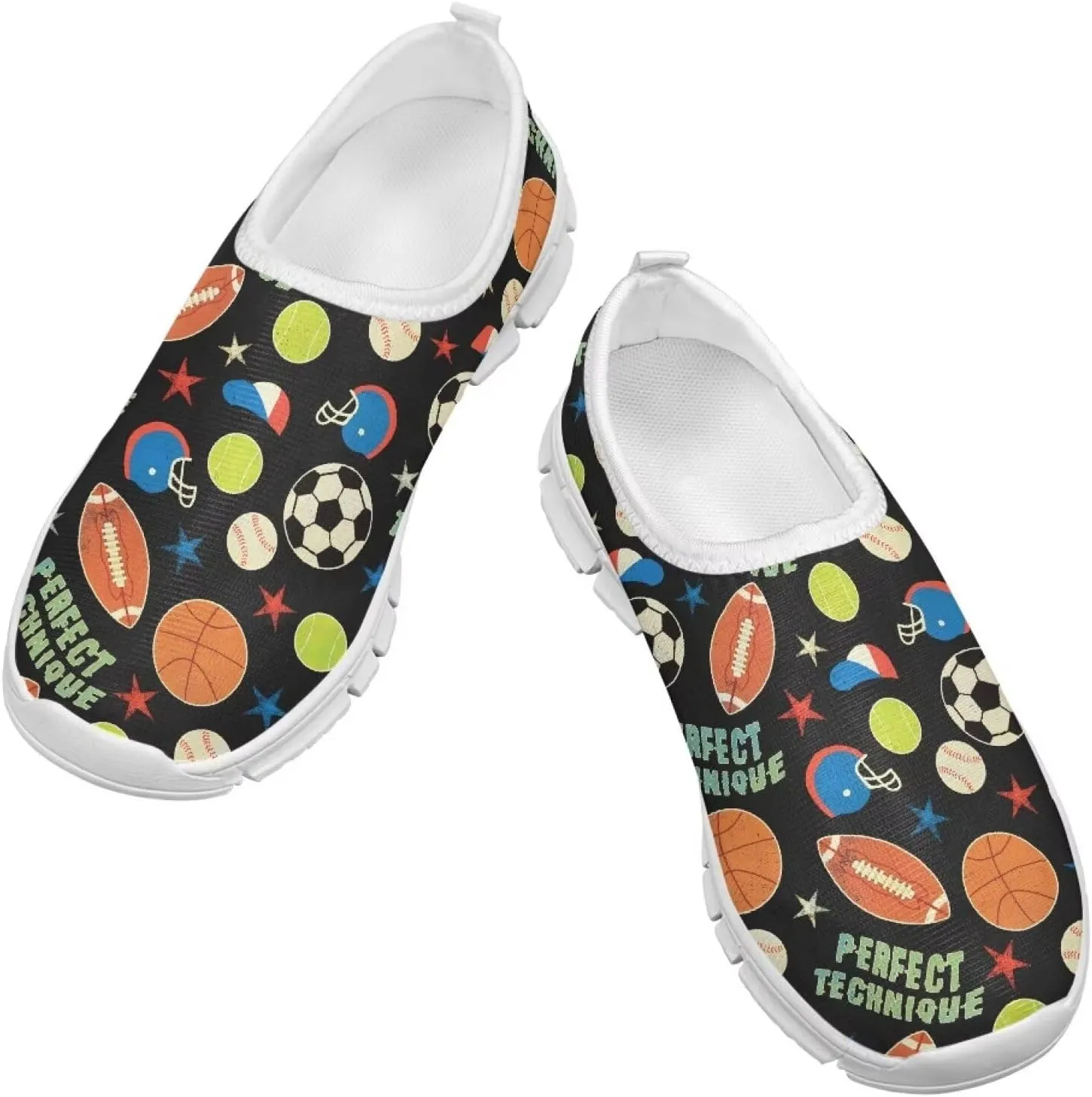 Boys Slip On Sneakers Shoes Kids Tennis Running Shoes Sport Themed