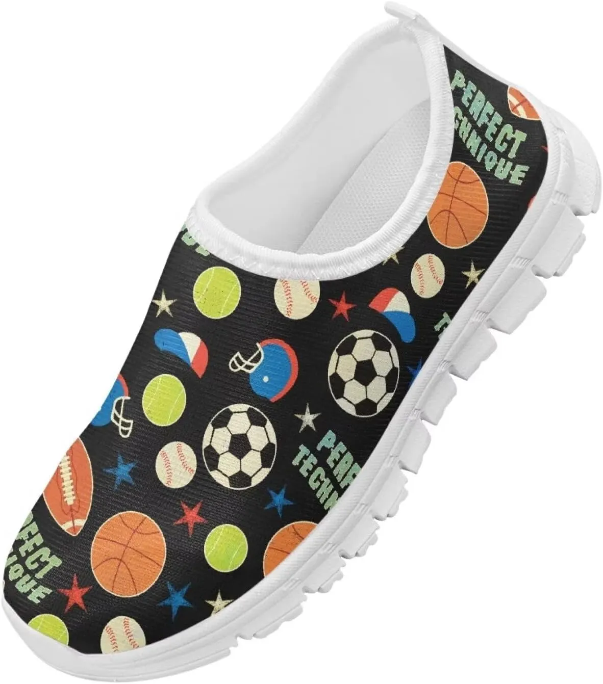 Boys Slip On Sneakers Shoes Kids Tennis Running Shoes Sport Themed