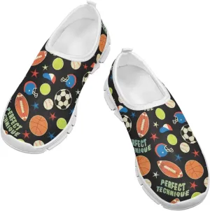 Boys Slip On Sneakers Shoes Kids Tennis Running Shoes Sport Themed