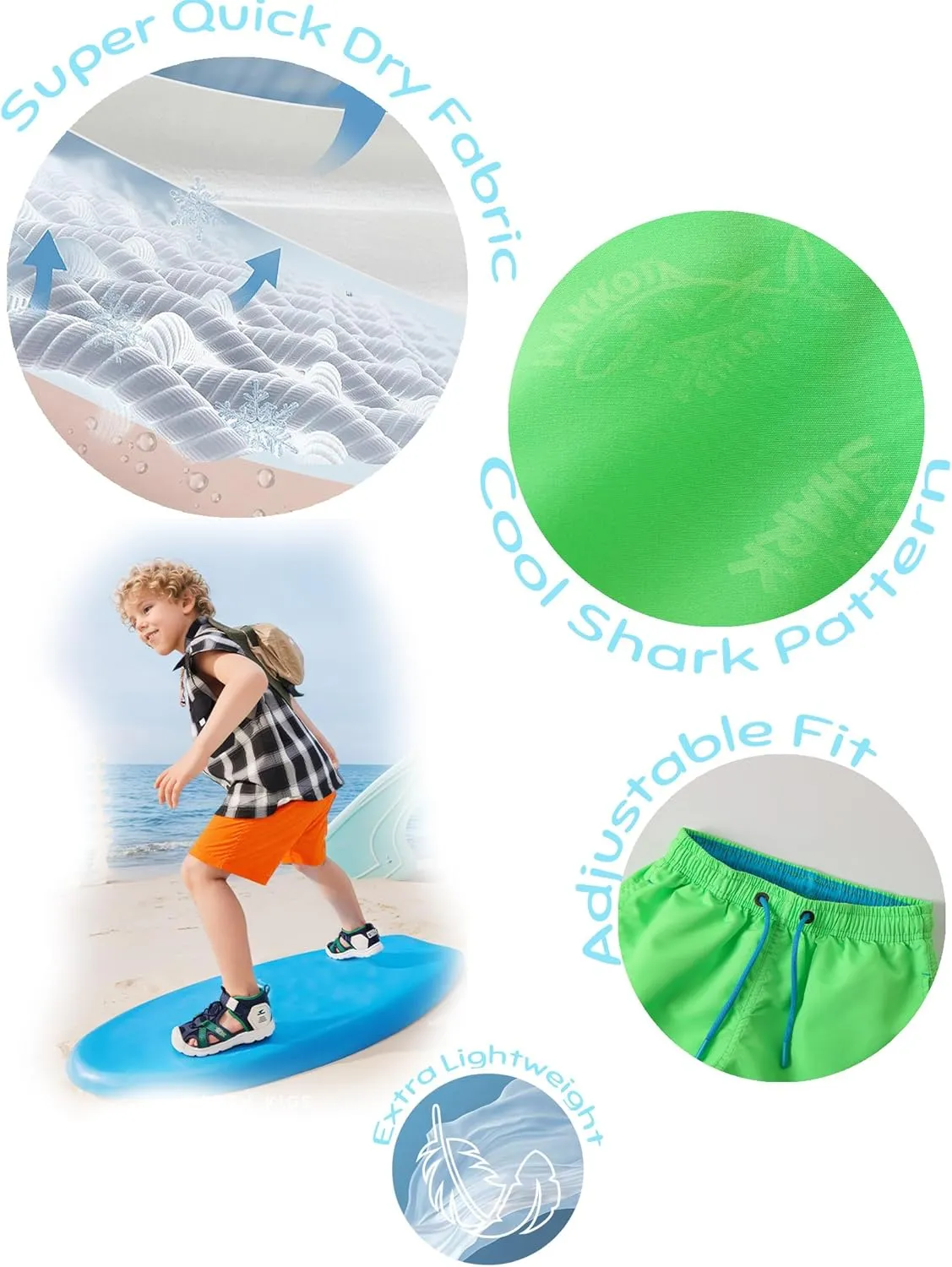Boys Swim Trunks Boys' Fun Beach Board Shorts 5-14 Years