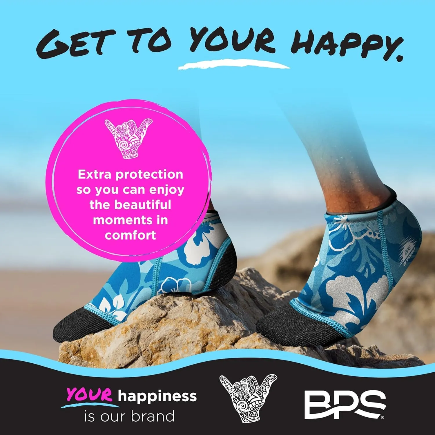BPS ‘Storm’ Neoprene Socks 3mm Water Socks Sand Proof Wetsuit Booties Sand Socks for Beach Volleyball Sand Soccer Sports