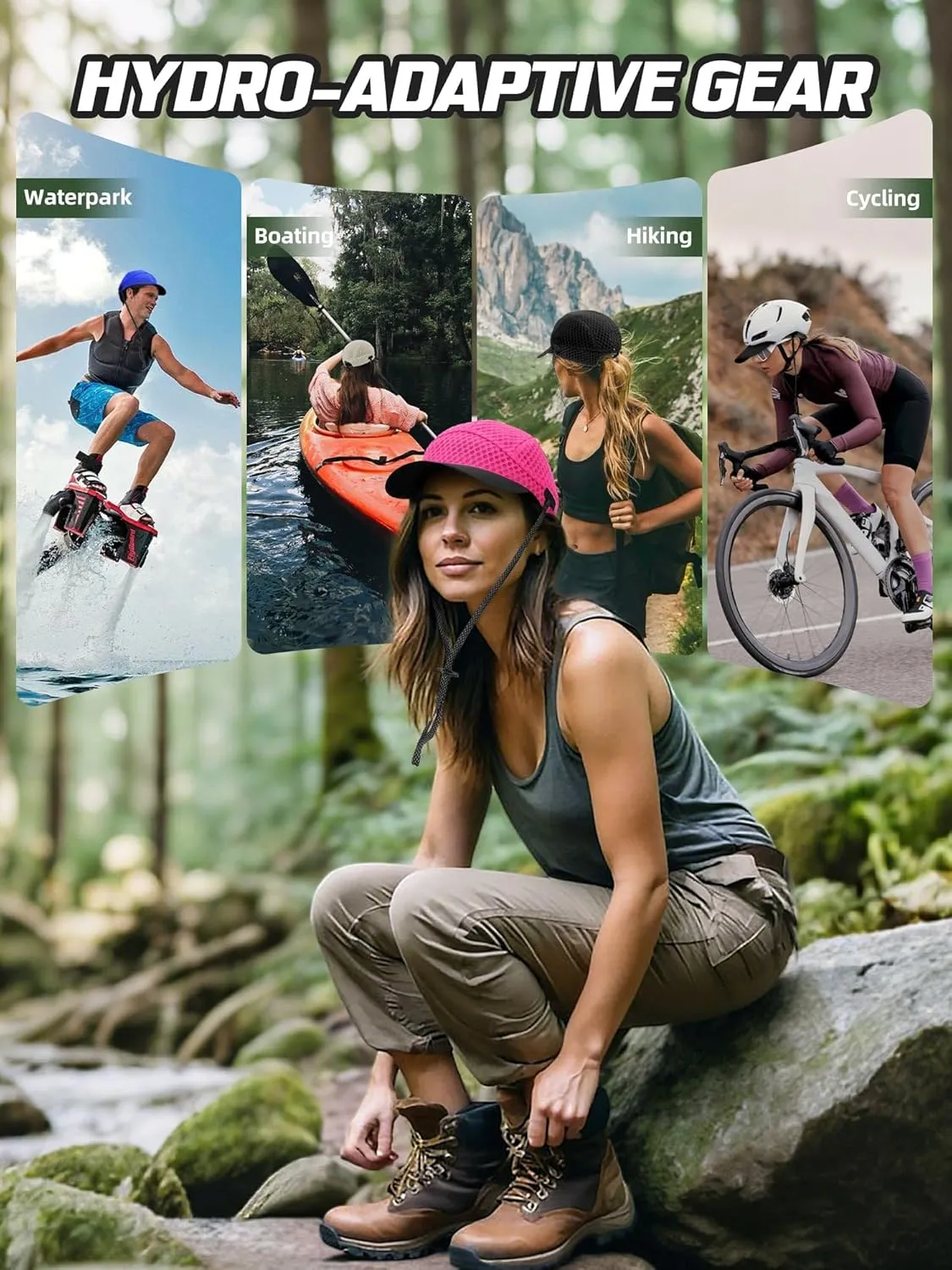 Breathable Baseball Caps for Men Women, Lightweight Mesh Beach Hat for Surfing, Cycling, Boating, Golf, Waterpark