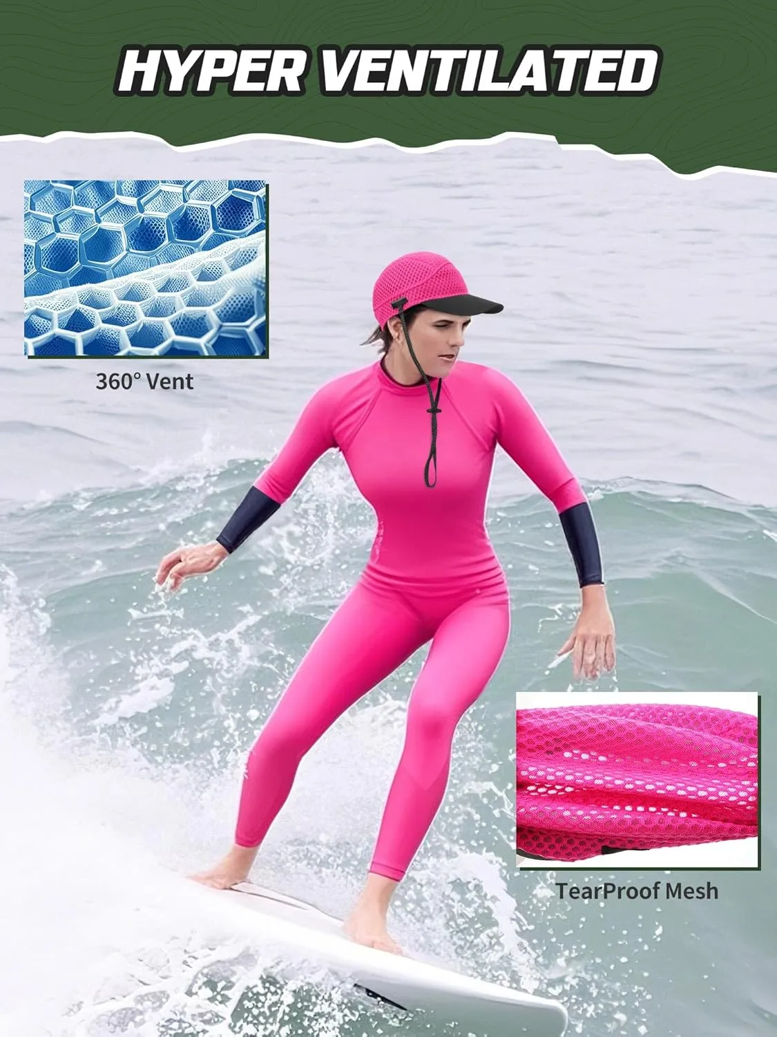 Breathable Baseball Caps for Men Women, Lightweight Mesh Beach Hat for Surfing, Cycling, Boating, Golf, Waterpark