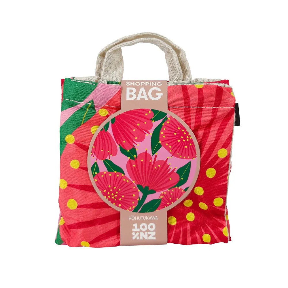 Bright Botanical Pink Pohutukawa Shopping Bag