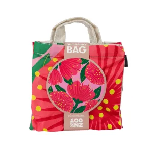 Bright Botanical Pink Pohutukawa Shopping Bag