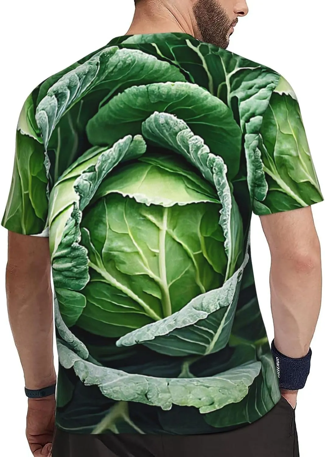 (Bright Cabbage) Men's Mesh T-Shirt, Outdoor Soft Modern Short Sleeved Tee Shirts for Men -