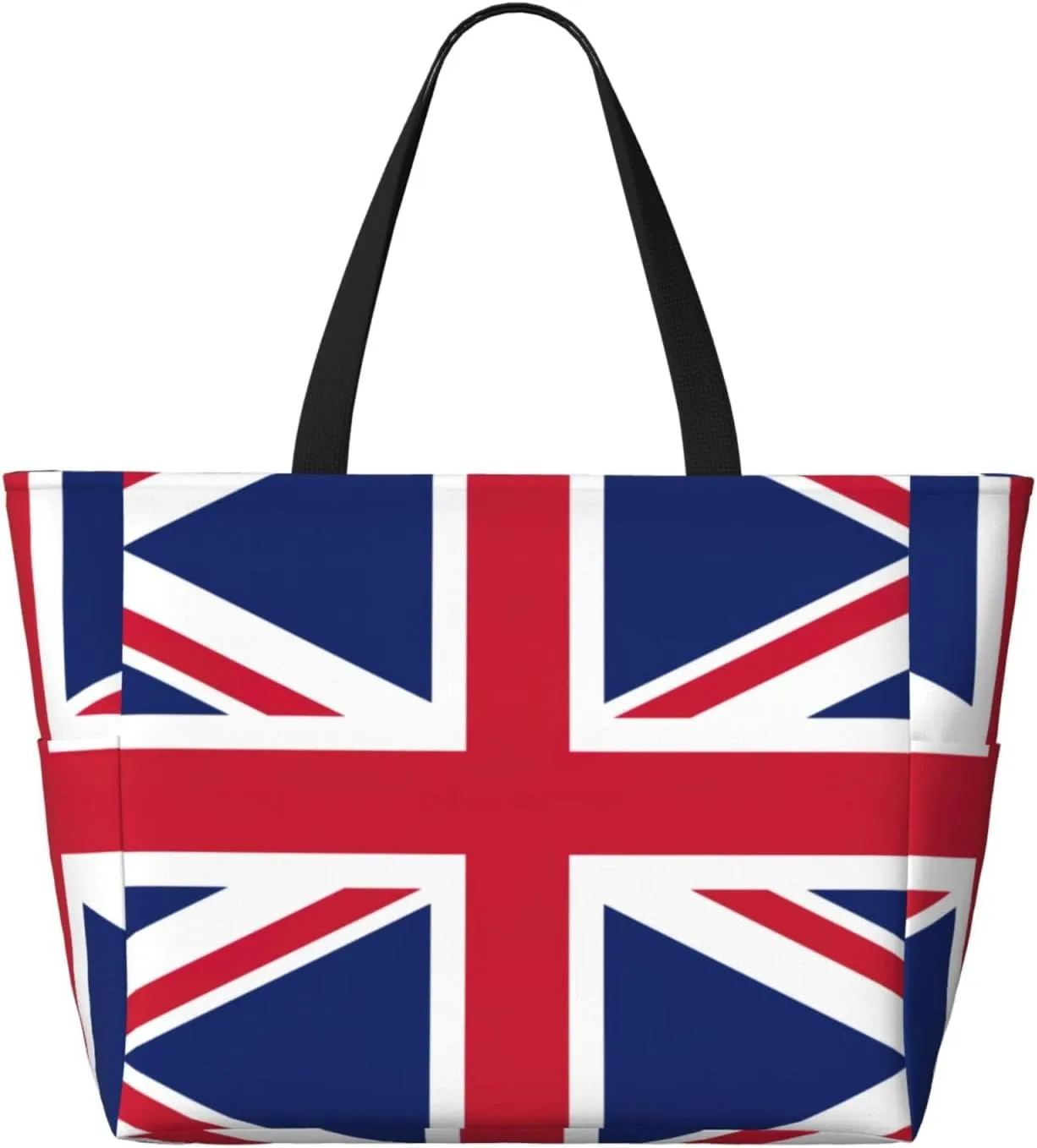 British Flag Large Capacity Foldable Tote Bag Women Beach Tote Bag Handbag Gym Bag Travel Shopping Bag