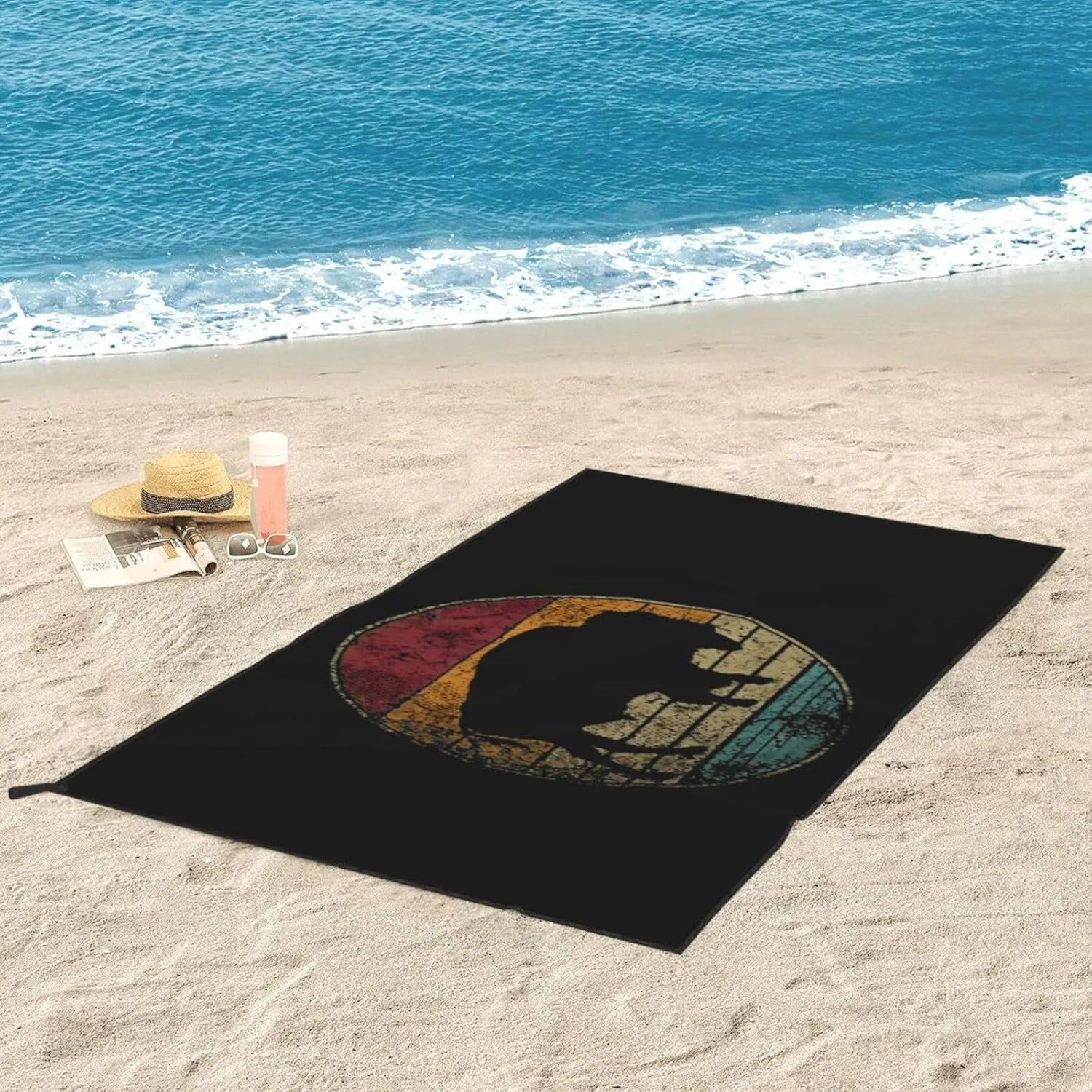 Buffalo Retro Bison Animal Lover Beach Towel Quick Dry Sand Free Lightweight Large 31.5"x63" with Travel Bag - Vacation Essentials Bath Towel for Pool, Summer