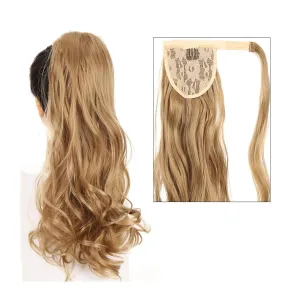 Bun Hair Pieces for Women 22" Long Wavy Ponytail Lengthening Synthetic Curly Wraparound Ponytail Hair Extension Hair Clip Women Wig Curly Bun Messy Bun Hair Piece(14)