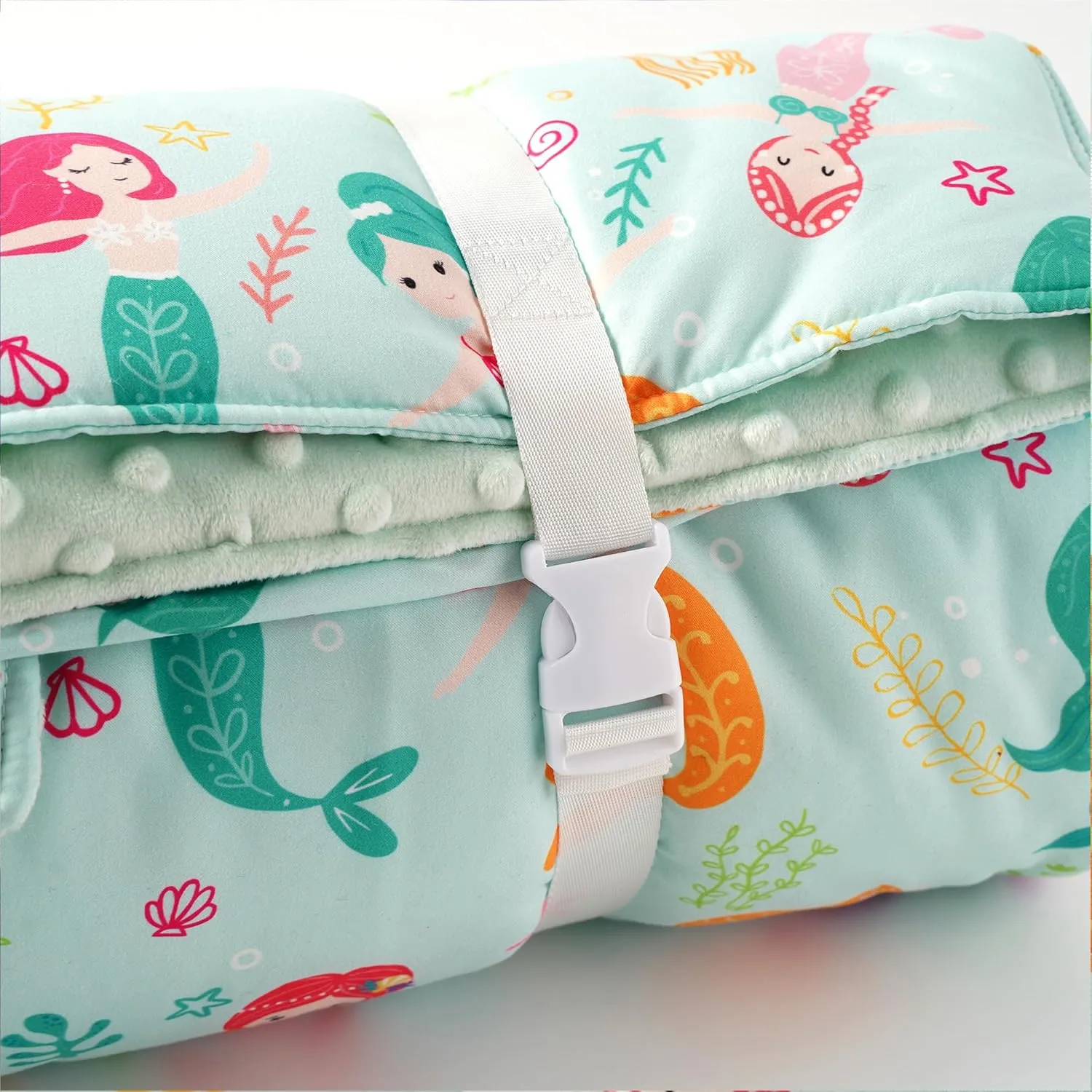 Bunnikins & Clover Toddler Nap Mat with Removable Pillow, Nap Mats for Preschool, Easy Clean Toddler Nap Pad for Kindergarten, Kids Sleeping Bag for Travel Camping