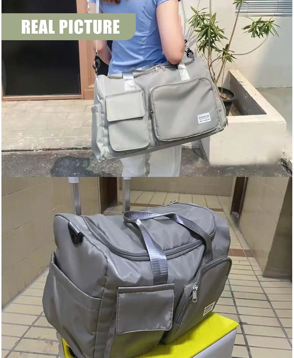 BUQINGTING Gym Bag for Men Women with Shoe Compartment, Cute Travel Duffle Bag for Women, Weekender Overnight Bag, Carry on Tote Bag Sport Duffel bag for Dance, Swim