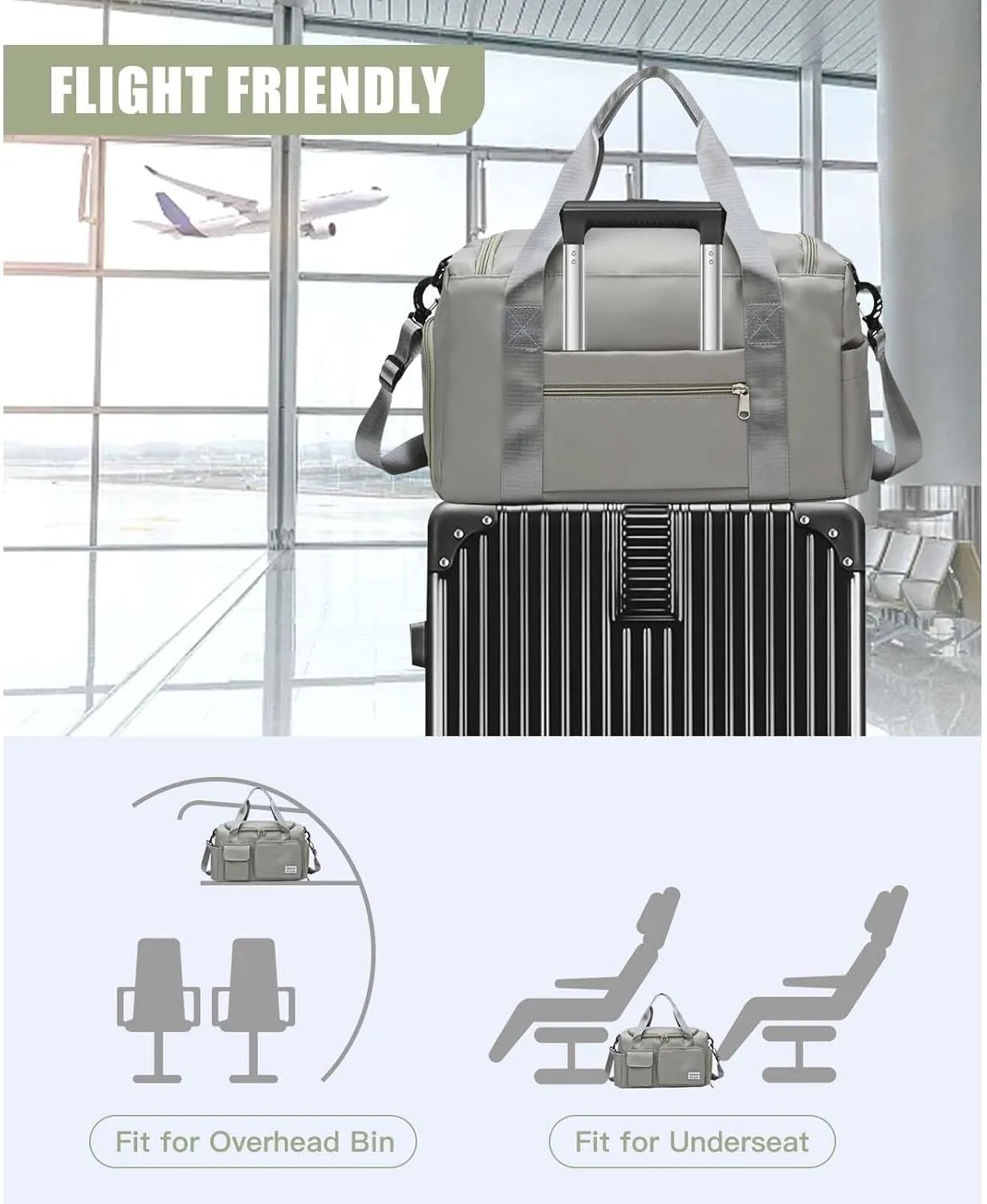 BUQINGTING Gym Bag for Men Women with Shoe Compartment, Cute Travel Duffle Bag for Women, Weekender Overnight Bag, Carry on Tote Bag Sport Duffel bag for Dance, Swim