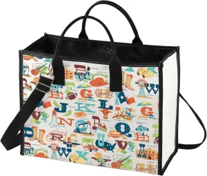BWWKTOP Texas State Travel Tote Bag - Texas Souvenirs & Gifts - Reusable Grocery Bag for Trips
