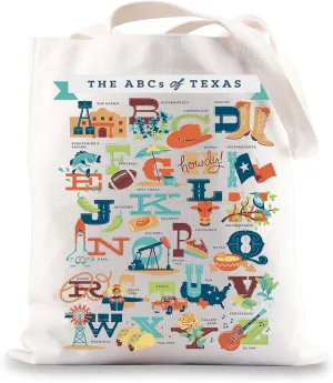 BWWKTOP Texas State Travel Tote Bag - Texas Souvenirs & Gifts - Reusable Grocery Bag for Trips