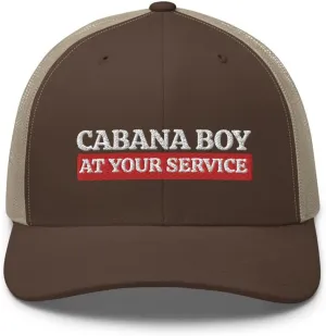 Cabana Boy Hat - at Your Service, Pool Boy Gift, My Cabana Boy, Outdoors Beach, Trucker Cap Mesh Hat Mens