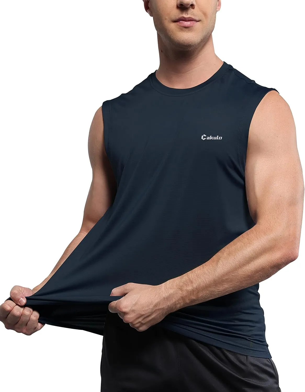 Cakulo Men's Workout Swim Sleeveless Shirts Quick Dry Beach Pool Tech Running Athletic Exercise Muscle Tank Top Big and Tall