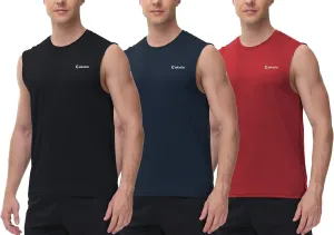 Cakulo Men's Workout Swim Sleeveless Shirts Quick Dry Beach Pool Tech Running Athletic Exercise Muscle Tank Top Big and Tall