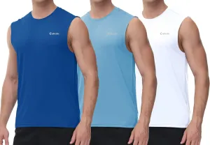 Cakulo Men's Workout Swim Sleeveless Shirts Quick Dry Beach Pool Tech Running Athletic Exercise Muscle Tank Top Big and Tall